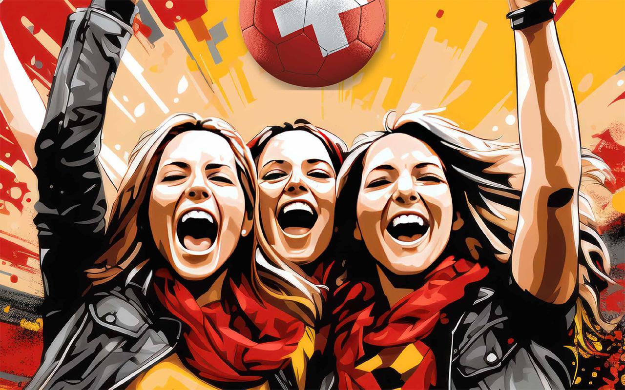 Anfang Juli startet in der Schweiz die Fußball EM 2025 der Frauen – wir wollen die deutsche Mannschaft im Webster nach Kräften unterstützen!