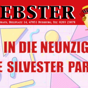 Freut euch auf die ultimative Webster „Ab in die Neunziger“ Silvesterparty! Denn was in den 80ern gut war, wird in den 90ern noch besser.